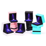 Ring Earring Pendant Box Led Lighted Plastic Jewellery Gift Display Packing Case