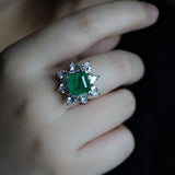 CZ Geometry Fusion Stone Adjustable Bridal Wedding Ring
