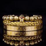 Roman Royal Skull Charm Bracelet Men Stainless Steel Geometry Pulseiras