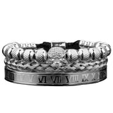 Roman Royal Skull Charm Stainless Steel Bracelets
