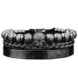 Roman Royal Skull Charm Stainless Steel Bracelets
