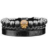 Roman Royal Skull Charm Stainless Steel Bracelets