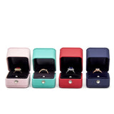 Romantic PU Leather Jewelry Ring Box Necklace Box Ring Packaging Storage