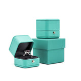 Romantic PU Leather Jewelry Ring Box Necklace Box Ring Packaging Storage