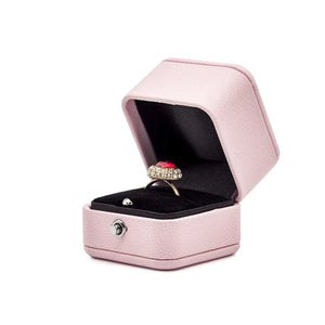 Romantic PU Leather Jewelry Ring Box Necklace Box Ring Packaging Storage