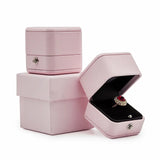 Romantic PU Leather Jewelry Ring Box Necklace Box Ring Packaging Storage