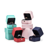 Romantic PU Leather Jewelry Ring Box Necklace Box Ring Packaging Storage