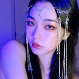 Crystal Rhinestone Fringed Forehead Chain Bridal Headdress