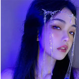 Romantic Rhinestone Fringed Forehead Chain Crystal Chrismas Headdress