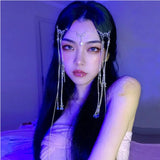 Romantic Rhinestone Fringed Forehead Chain Crystal Chrismas Headdress