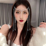 Romantic Rhinestone Fringed Forehead Chain Crystal Chrismas Headdress