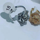 Rose Flower Stackable Rings for Women CZ Charm Ring Wedding Jewelry