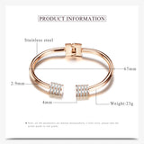 Rose Crystal Bracelets For Women Cuff Bracelet