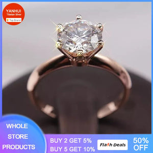 Rose Rings for Women Christmas Decor Rings Jewelry Gift Wedding Accessories