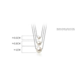 6MM/8MM/10MM Pearl Pendant Necklace 925 Silver Jewelry
