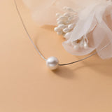 6MM/8MM/10MM Pearl Pendant Necklace 925 Silver Jewelry