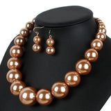 Pearl Necklace Earring Jewelry Sets Statement Choker Set