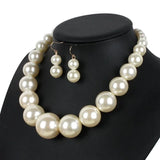Pearl Necklace Earring Jewelry Sets Statement Choker Set