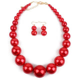 Pearl Necklace Earring Jewelry Sets Statement Choker Set