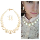 Pearl Necklace Earring Jewelry Sets Statement Choker Set