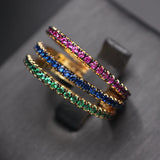 Round Engagement Rings Full Micro Pave Stacks
