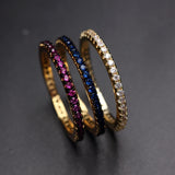 Round Engagement Rings Full Micro Pave Stacks