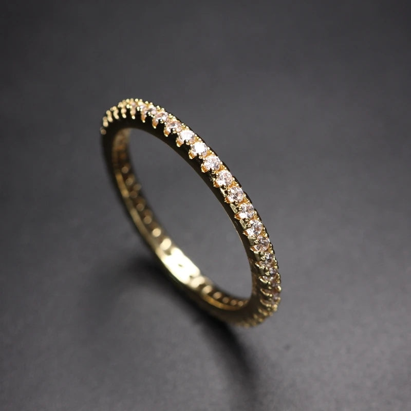 Round Engagement Rings Full Micro Pave Stacks
