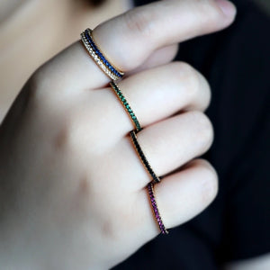 Round Engagement Rings Full Micro Pave Stacks