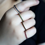 Round Engagement Rings Full Micro Pave Stacks