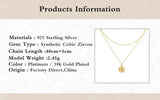 925 Sterling Silver Round Pendant Necklace Double Chain Fine Jewelry