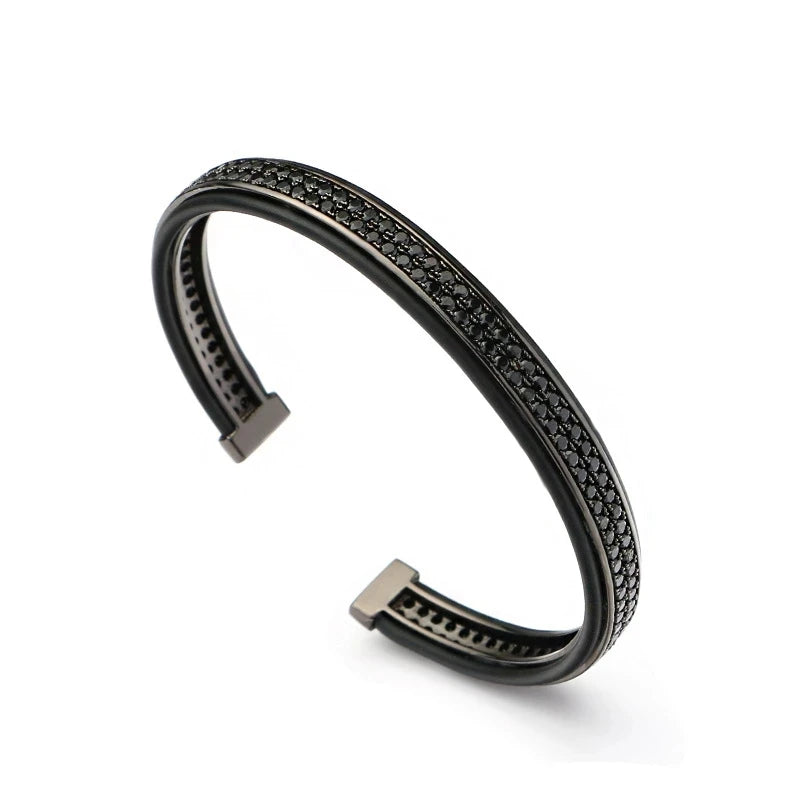 Zircon Copper Bracelet Open Bangle Cuff Jewelry