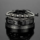Royal King Belt Bracelet Set Stainless Steel Roman Bangle Braided Bracelets
