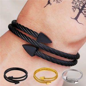 Royal Men Bracelet Triangle Mens Jewelry Stainless Steel Homm