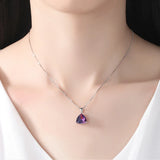 Sterling Silver Rubellite Pendant Necklace for Women