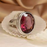 Ruby Crystal Zircon Ring Red Rhinestone Wedding Party Promise Jewelry