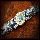 S925 Double Pixiu Jiugong Silver Bangles Retro Men and Women Couple Gift Bangle