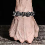 Leopard Braided Double Leopard Head Bangle Vintage Silver Bangle