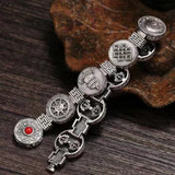 S925 Silver Ethnic Style Buddhist Eight Treasures Bracelet