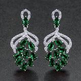 S925 Silver Drop Earring Water Pear CZ Dangles Earrings Women Bridal Wedding