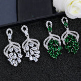 S925 Silver Drop Earring Water Pear CZ Dangles Earrings Women Bridal Wedding