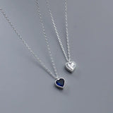 S925 Silver Heart Zircon Pendant Necklace Party Gift YMN227