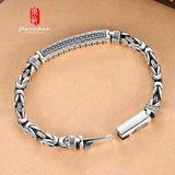 S925 Silver Men's Plain Bracelet Thai Silver Retro Bangle