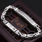 S925 Silver Men's Plain Bracelet Thai Silver Retro Bangle