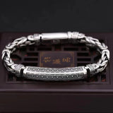 S925 Silver Men's Plain Bracelet Thai Silver Retro Bangle