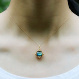925 Silver Labradorite Pendant Necklace Moon Light Gemstone Jewelry