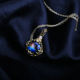 925 Silver Labradorite Pendant Necklace Moon Light Gemstone Jewelry