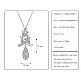 S925 Silver Christmas Tree Tassel Zircon Pendant Necklace for Women
