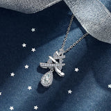 S925 Silver Christmas Tree Tassel Zircon Pendant Necklace for Women