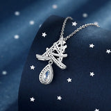 S925 Silver Christmas Tree Tassel Zircon Pendant Necklace for Women