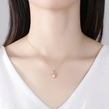 Sterling Silver Crown Freshwater Pearl Pendant Necklace for Women
